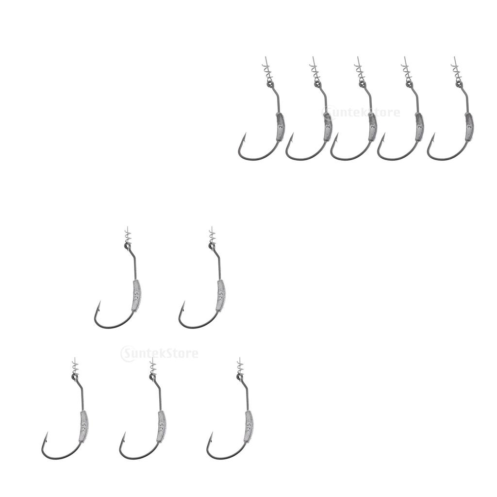 Fishing Hook Weedless - Weighted Twistlock Hook High Carbon Steel