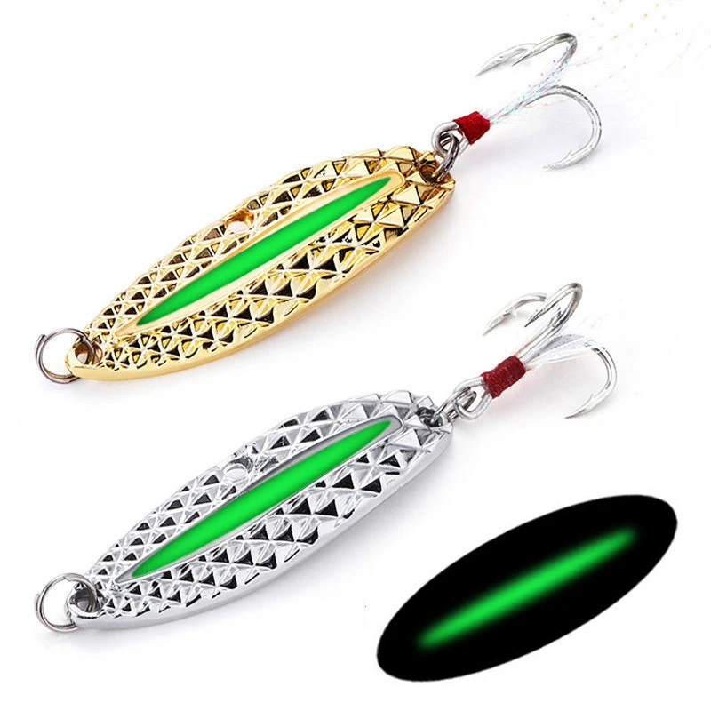 Fishing Hook Treble - 1PC Metal Luminous Spinner Spoon Fishing