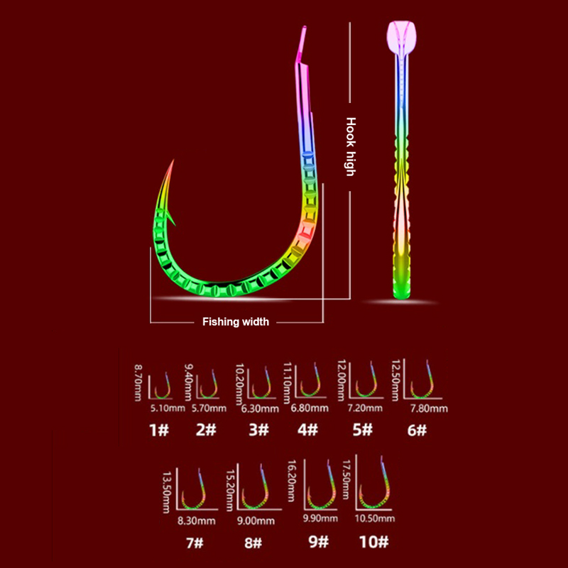 Fishing Hook Assortment - 10pcs Dragon Scale Kirin Iseni Dazzling