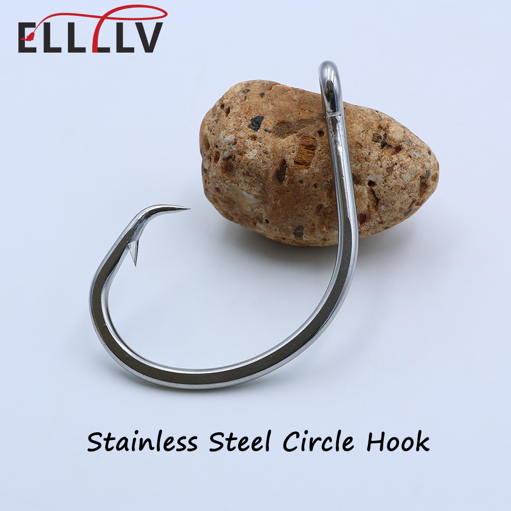 Fishing Hook Circle - Ellllv 10/0 - 16/0 Stainless Steel