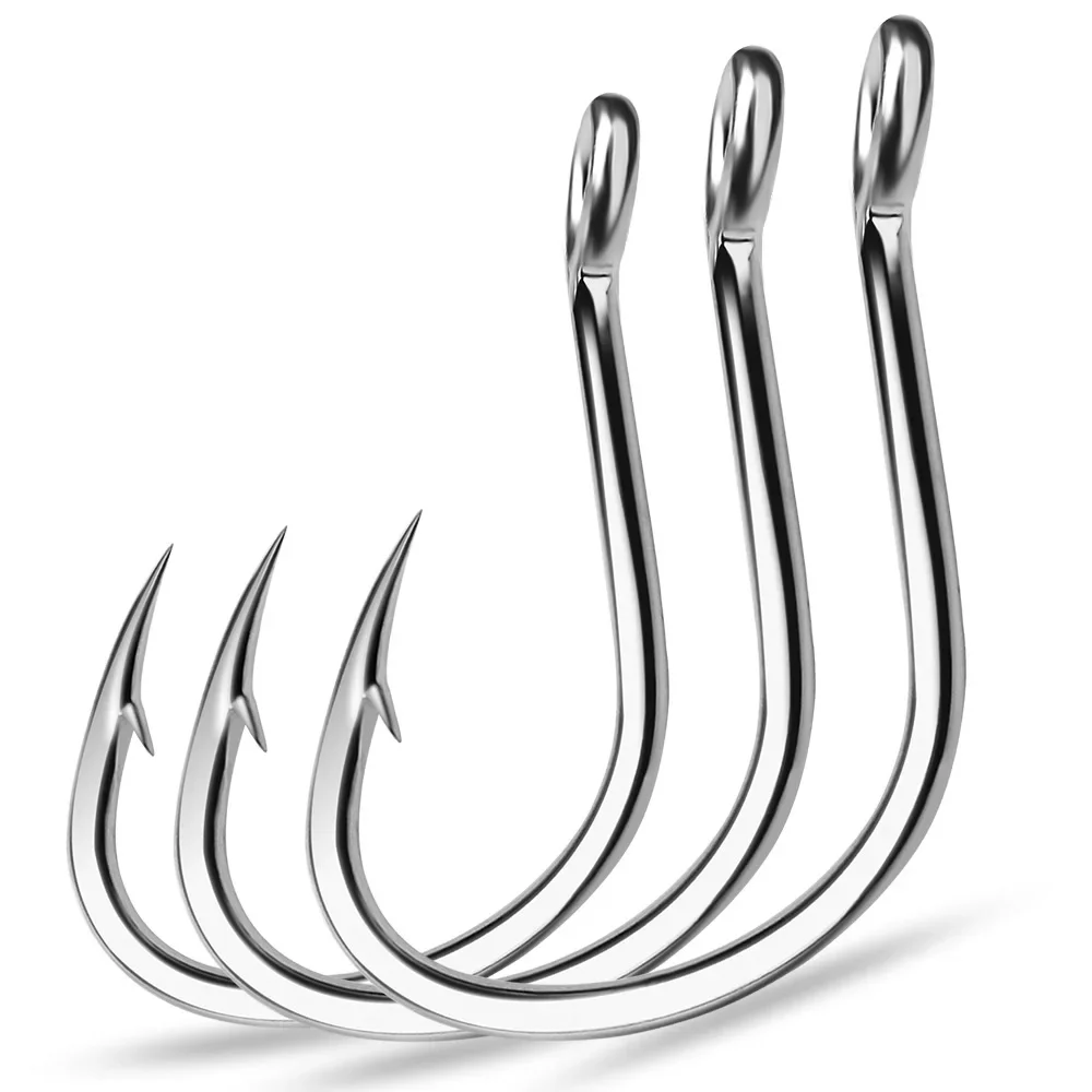Fishing Hook Barbless - Ring Eye Fishhooks Fishing Hook Silver