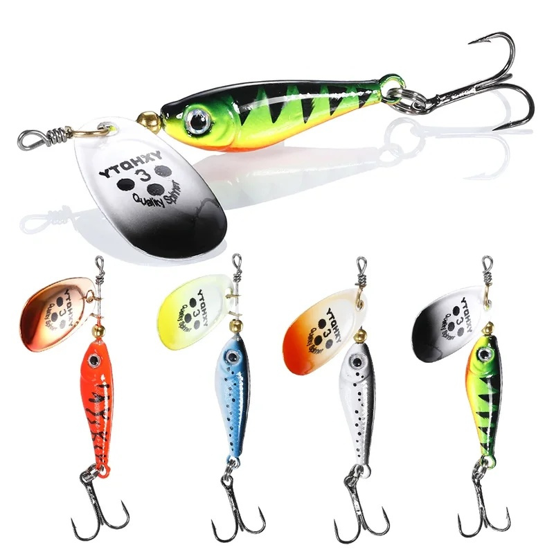1/4pcs Rotating Metal Spinner  - đánh giá và giá Fishing Hook Treble
