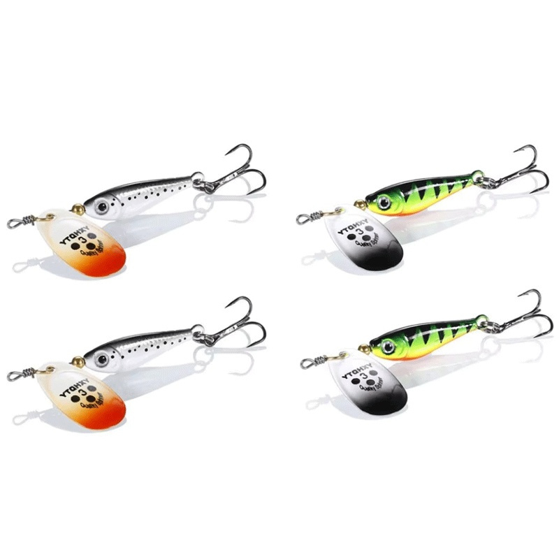 1/4pcs Rotating Metal Spinner  - đánh giá và giá Fishing Hook Treble