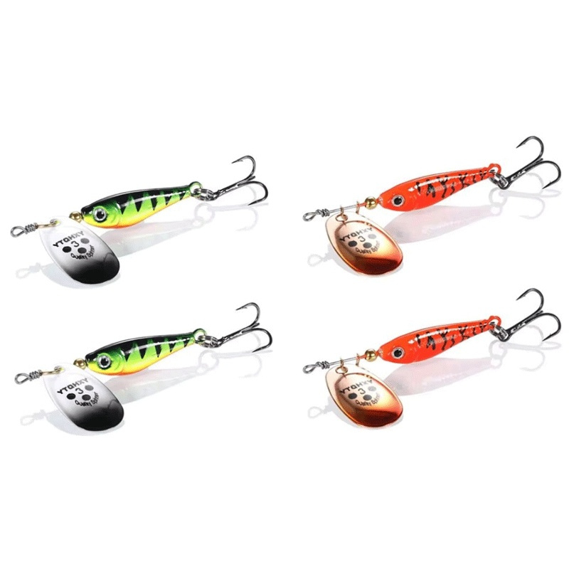 1/4pcs Rotating Metal Spinner  - đánh giá và giá Fishing Hook Treble