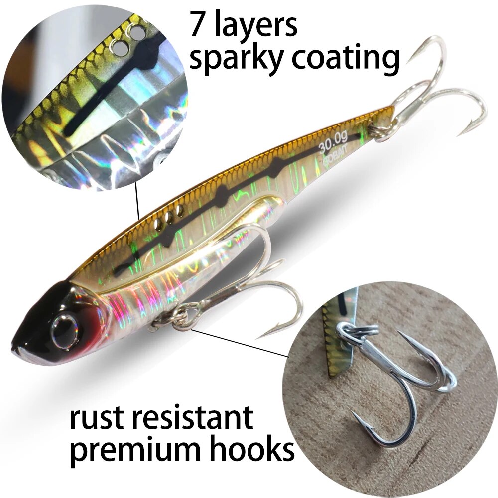 GOBAIT VIB Fishing Lure 20g 25 - đánh giá và giá Fishing Hook Treble