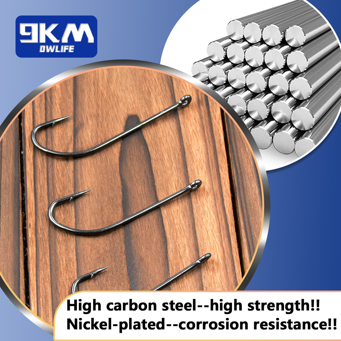 9KM Nước Biển Lưỡi Câu 50 ~ 20 - đánh giá và giá Fishing Hook Barbless