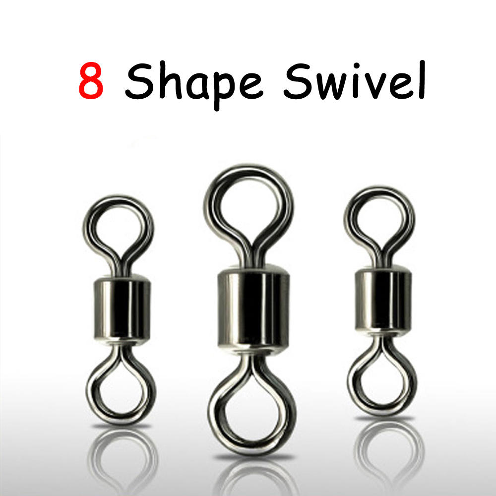 100 PCS Đen 8 Hình Cán Xoay Câ - đánh giá và giá Fishing Hook Size