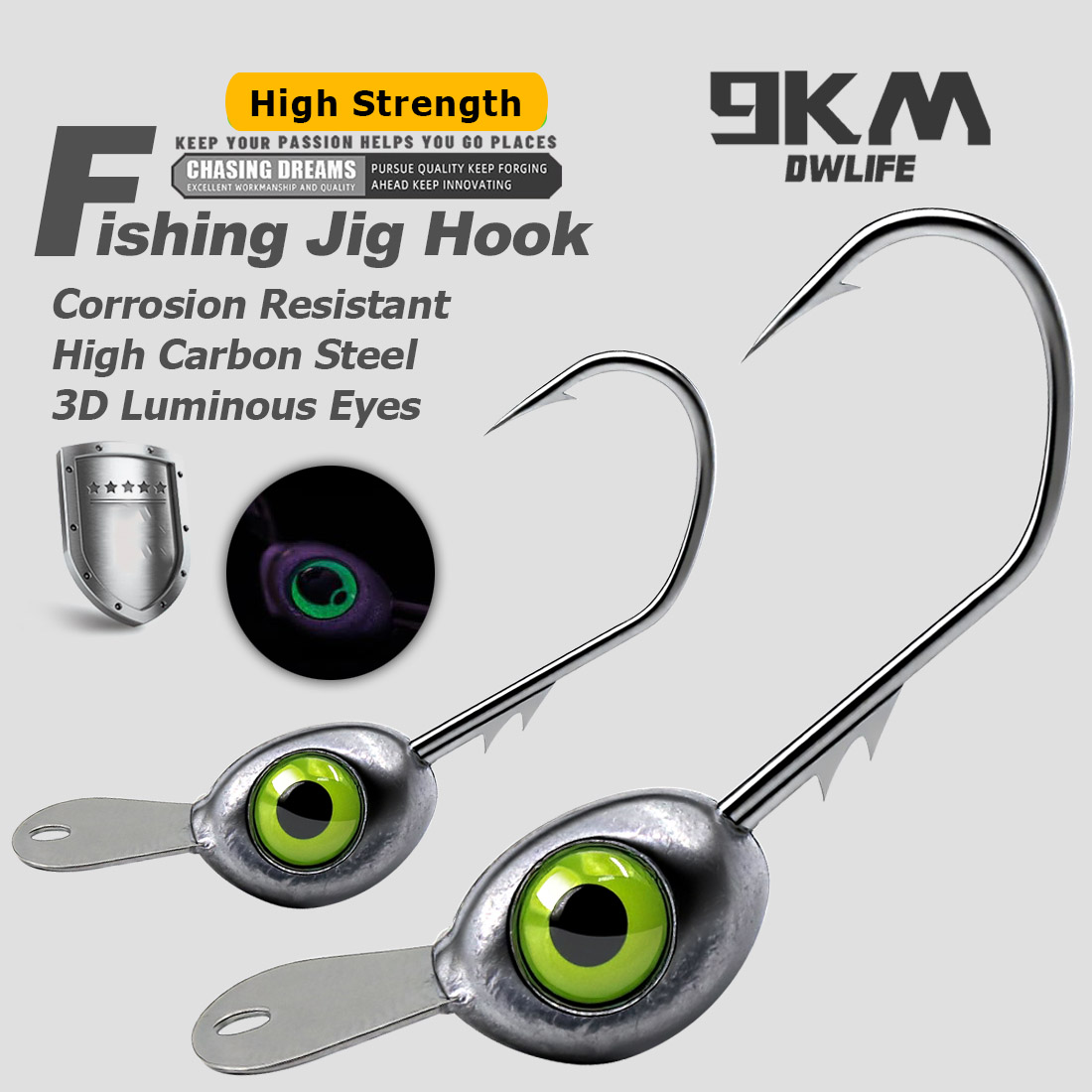 9KM Shaky Head Jigs Hook with  - đánh giá và giá Fishing Hook Weedless