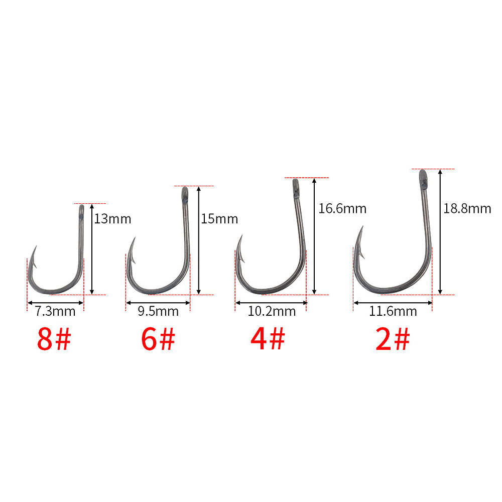 ABST  50Pcs Barbed Coated Carp - đánh giá và giá Fishing Hook
