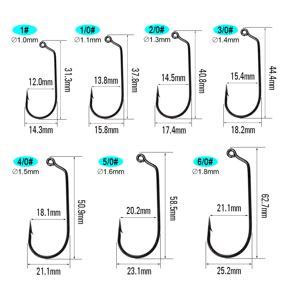 ICERIO 20 Chiếc 60 Độ Jig Móc  - đánh giá và giá Fishing Hook Barbless