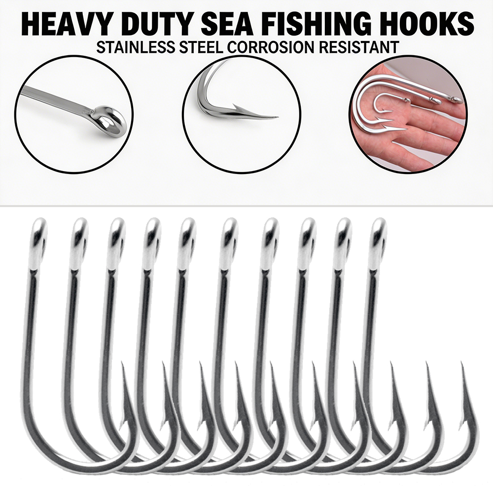 10 PCS Large King Size Hook wi - đánh giá và giá Fishing Hook Circle