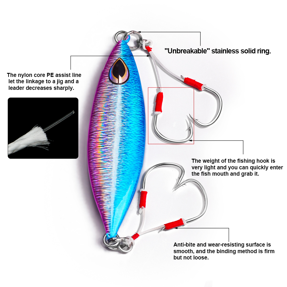 PROBEROS 2pcs Jigging Double F - đánh giá và giá Fishing Hook Barbless