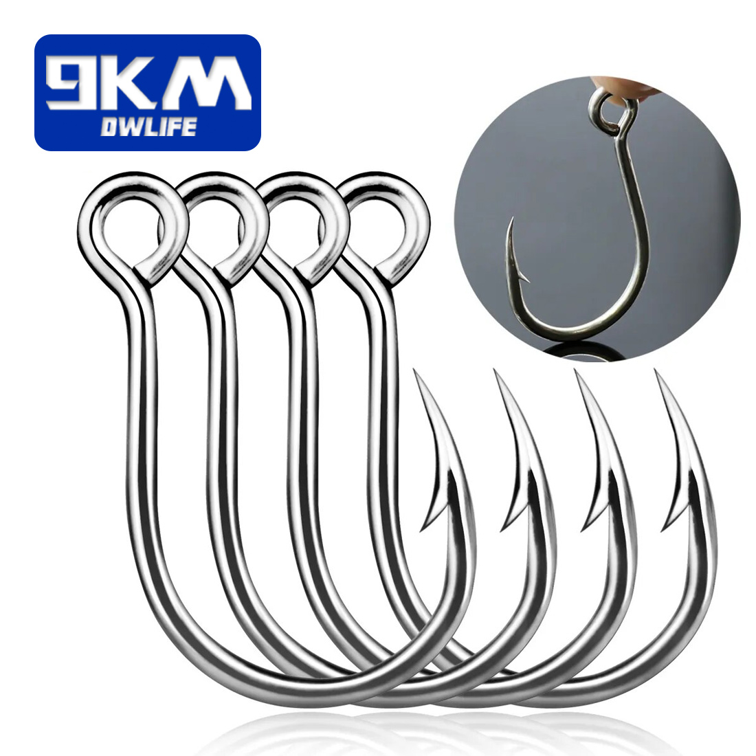 9KM Móc Câu Cá 25 Con Jig Móc  - đánh giá và giá Fishing Hook Offset
