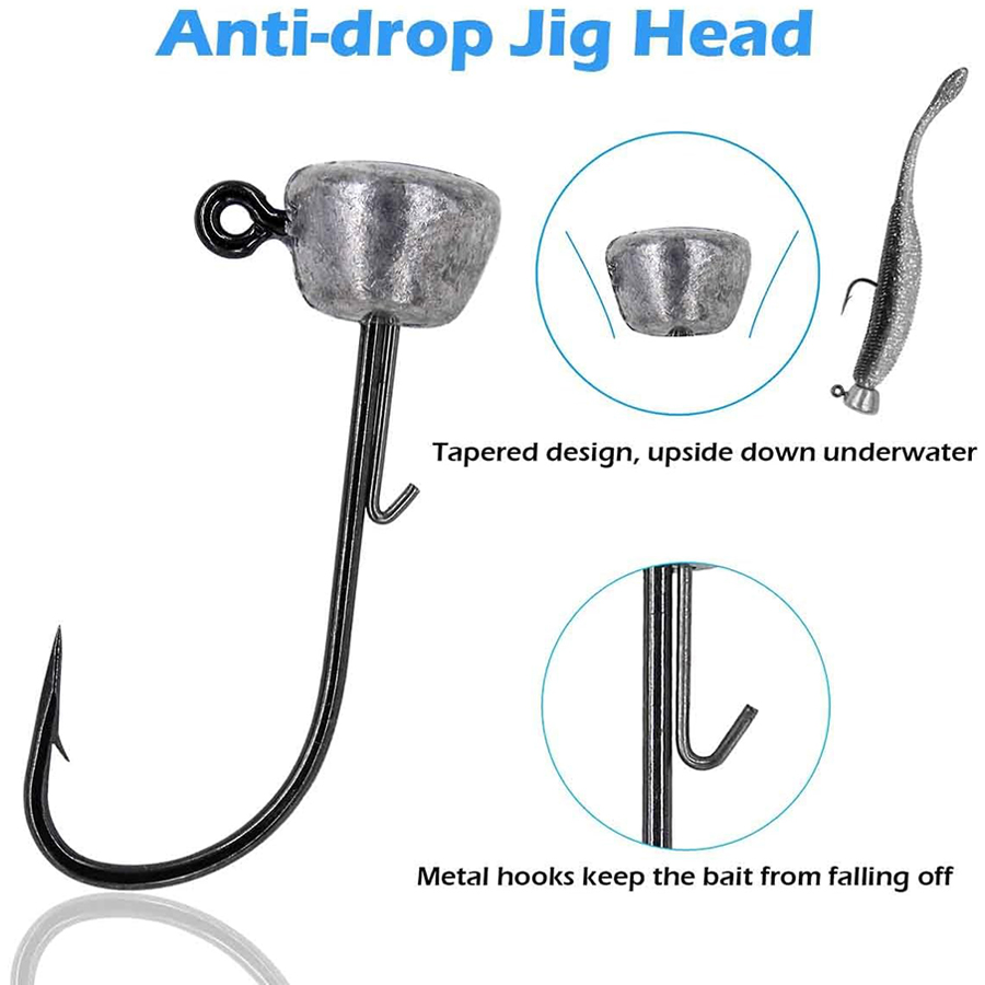 Mushroom Head Fishing Rigs Jig - đánh giá và giá Fishing Hook Weedless