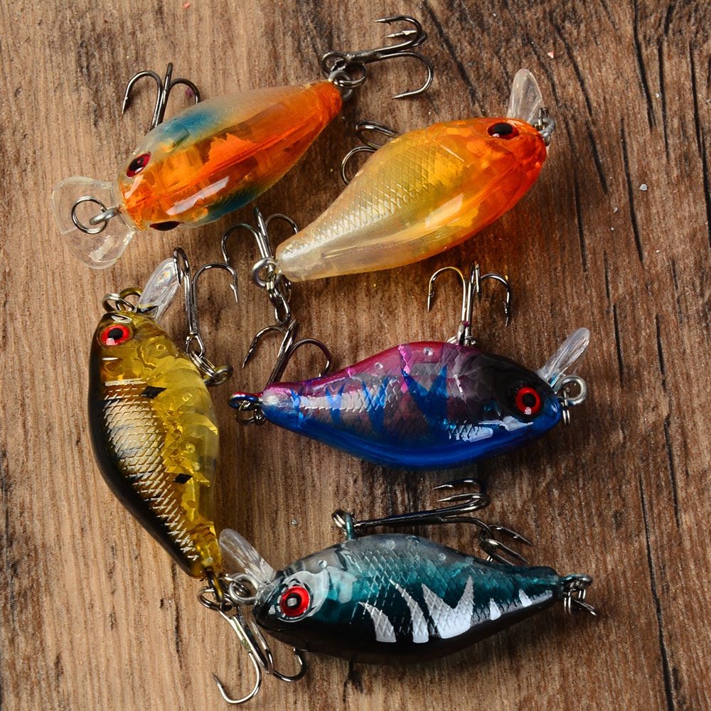 5pcs Floating Crankbaits Bait  - đánh giá và giá Fishing Hook Treble