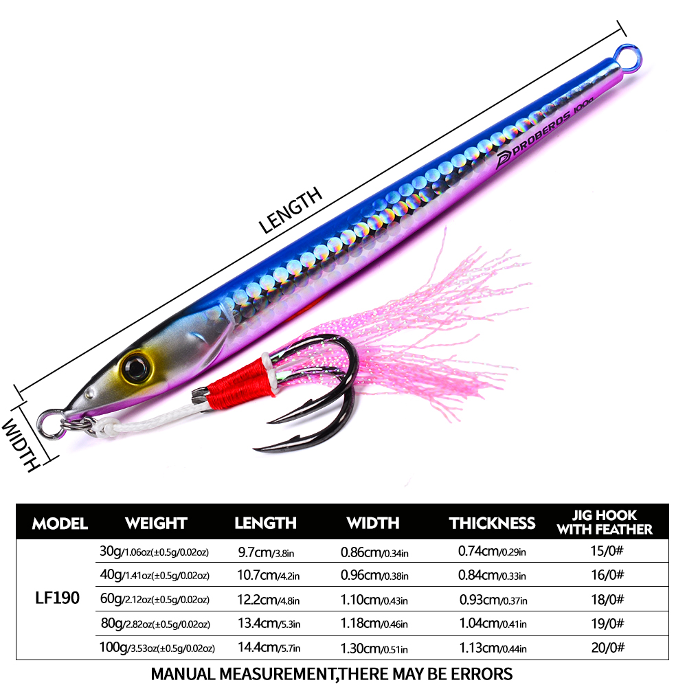 PROBEROS 30-100g Fast Sinking  - đánh giá và giá Fishing Hook Jig