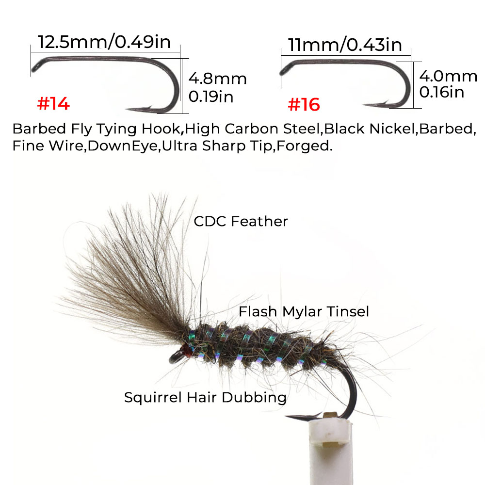 5/6PCS CDC Parachute Dry Fly S - đánh giá và giá Fishing Hook Size