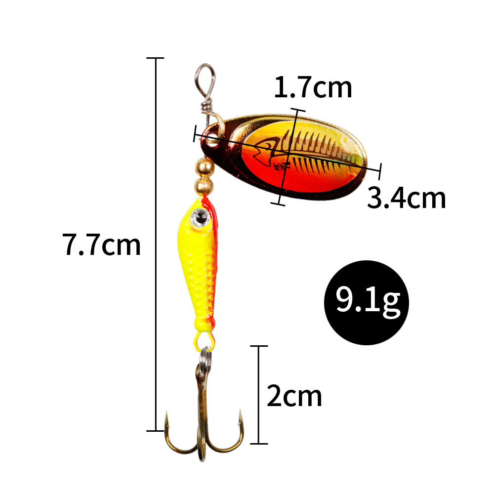 10pcs/Set Spinner Lures 9.1g 7 - đánh giá và giá Fishing Hook Treble