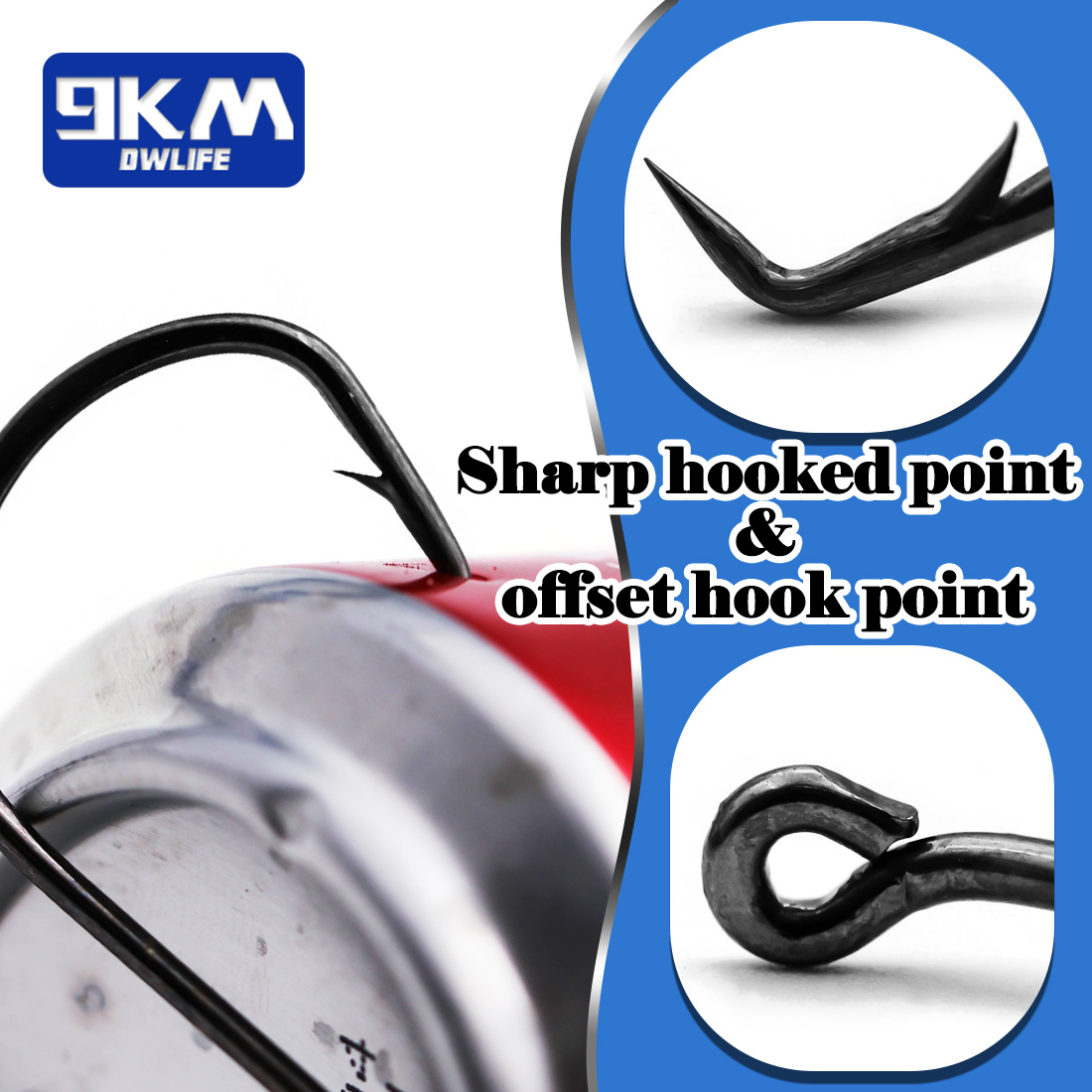 9KM Vòng Tròn Móc Câu Cá 25 ~  - đánh giá và giá Fishing Hook Offset