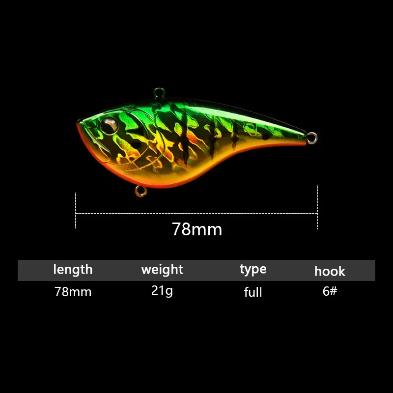 21g/78mm VIB Fishing Lure Arti - đánh giá và giá Fishing Hook Treble