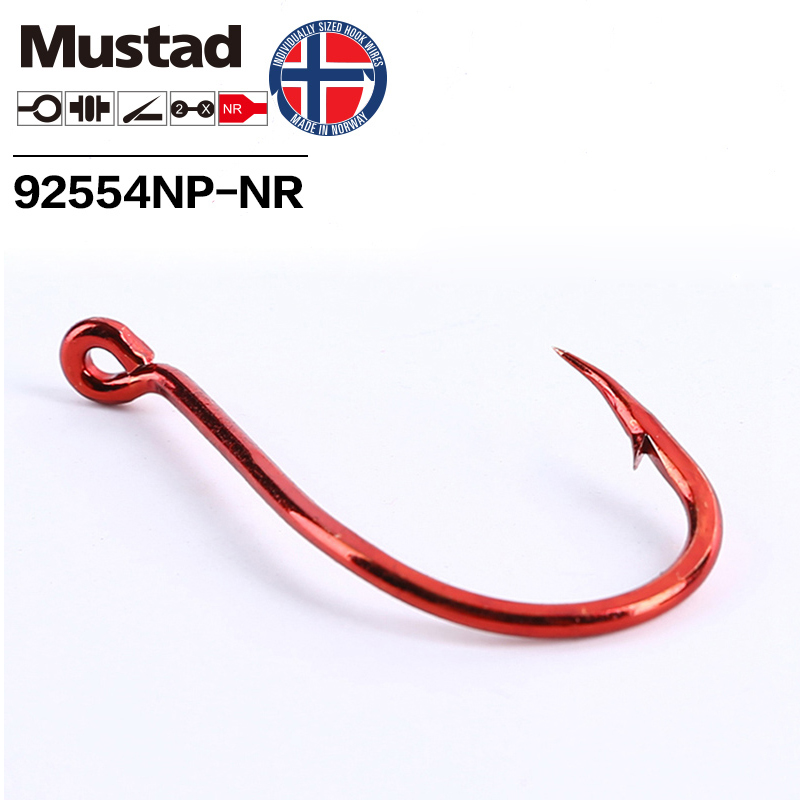 Mustad Đỏ Lớn 2X Tự Sát Thép C - đánh giá và giá Fishing Hook Offset