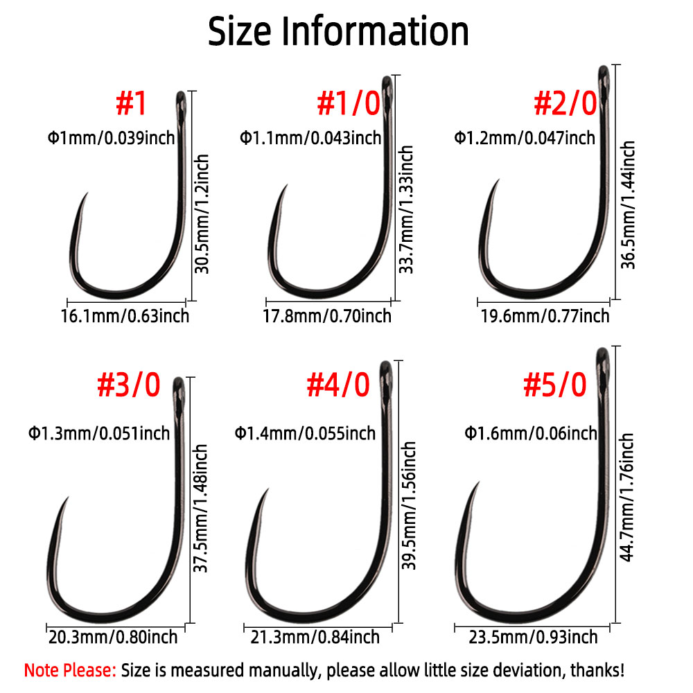 20pcs #1 1/0 2/0 3/0 4/0 5/0 S - đánh giá và giá Fishing Hook Barbless